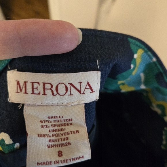 Merona Navy Mini Pencil Skirt Casual Resort Wear Prep Sz 8 EUC - Picture 2 of 3